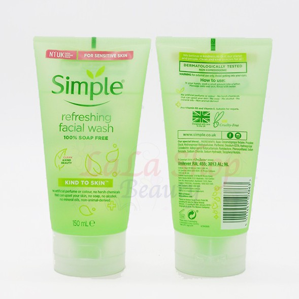 Sữa rửa mặt Simple Kind to Skin Refreshing Facial Wash