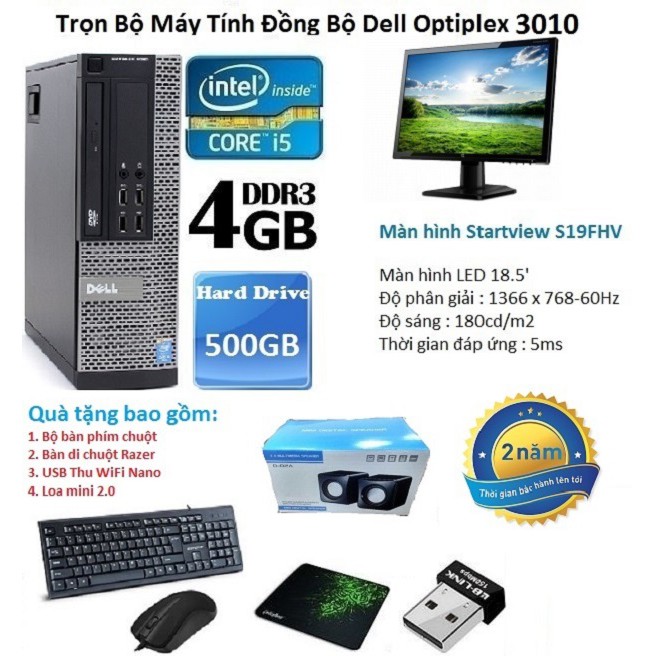 Bộ Máy Tính Đồng Bộ Dell Optiplex 3010 ( Core i5 / 4g / 500g ) Và Màn Hình Start View 18,5inch mới