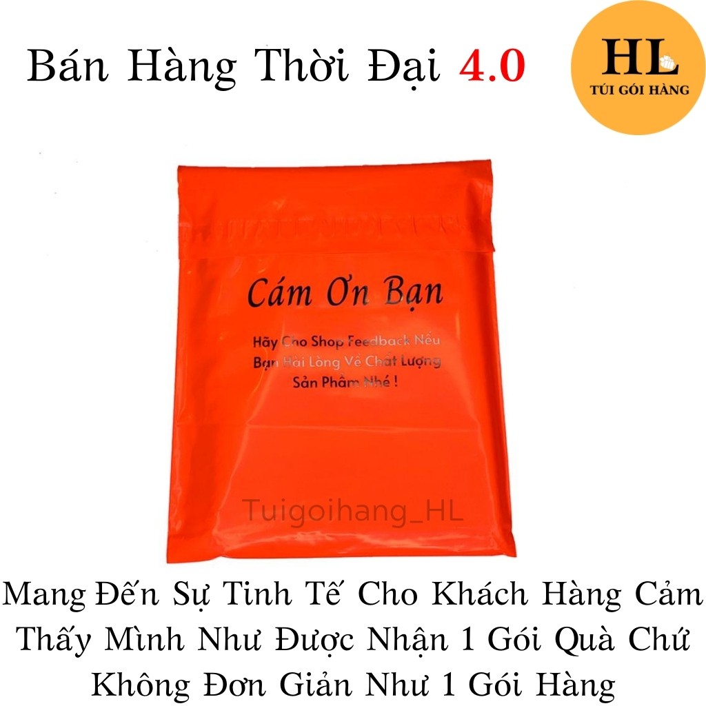 Túi Gói Hàng In Sẳn Thiệp Tri Ân & Khuyến Khích Khách Hành Đánh Giá Màu Đỏ Size 30x42