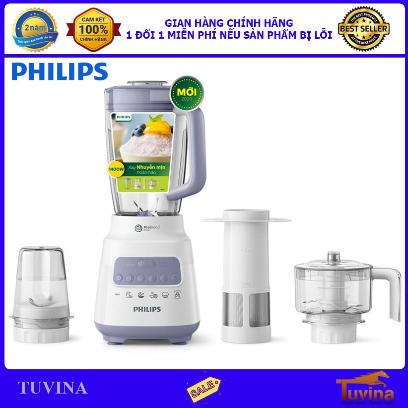 [Mã 12ELSALE hoàn 7% đơn 300K] Máy Xay Sinh Tố Philips HR2223 - Hàng Chính Hãng (Bảo Hành 24 Tháng)