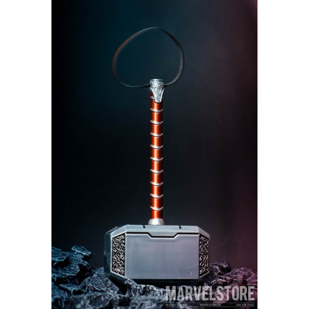 Búa Thor kim loại tỉ lệ 1/4 màu bạc đồ cosplay marvel