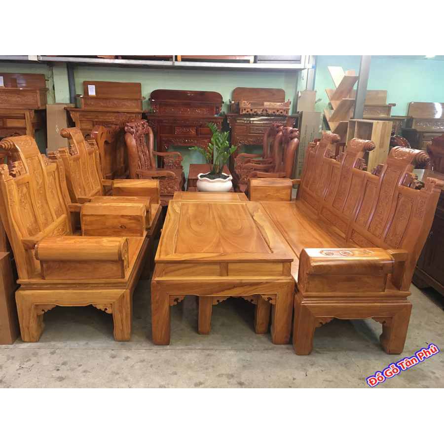 Bộ ghế sa lông gỗ gỗ gõ đỏ Lào Á Âu SA009