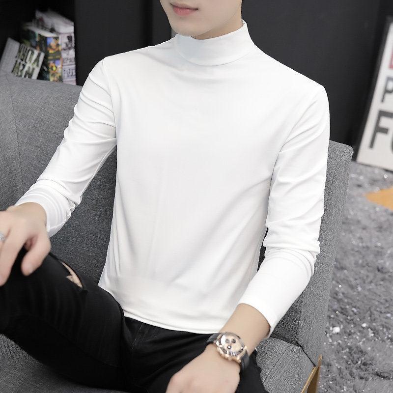 Áo Thun Tay Dài Cổ Lọ Màu Sắc Đơn Giản Thời Trang Cho Nam
