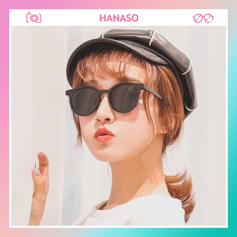 Kính mát nam nữ mắt tròn chống tia UV thời trang phong cách Ulzzang đẹp cute giá rẻ Hottrend HANASO 001