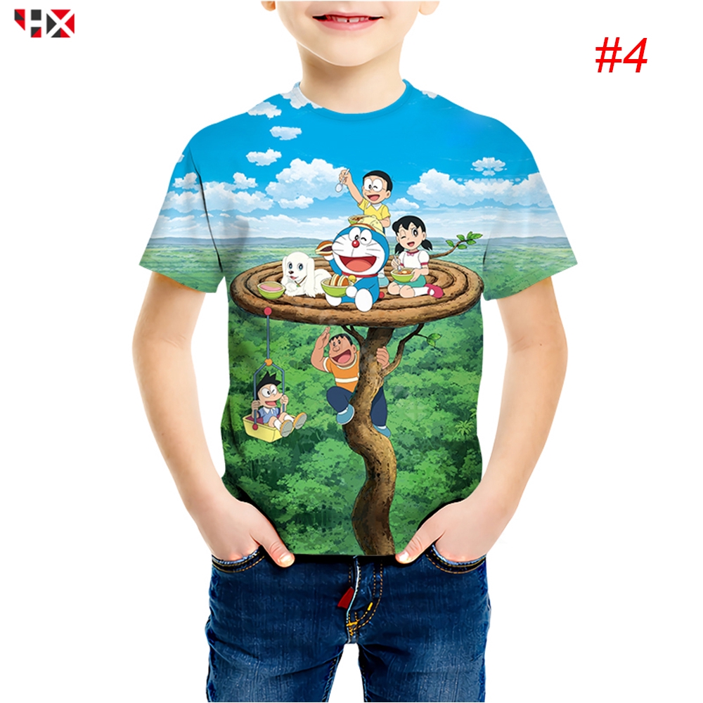 Áo Thun In Hình Doraemon 3D Dễ Thương Cho Bé