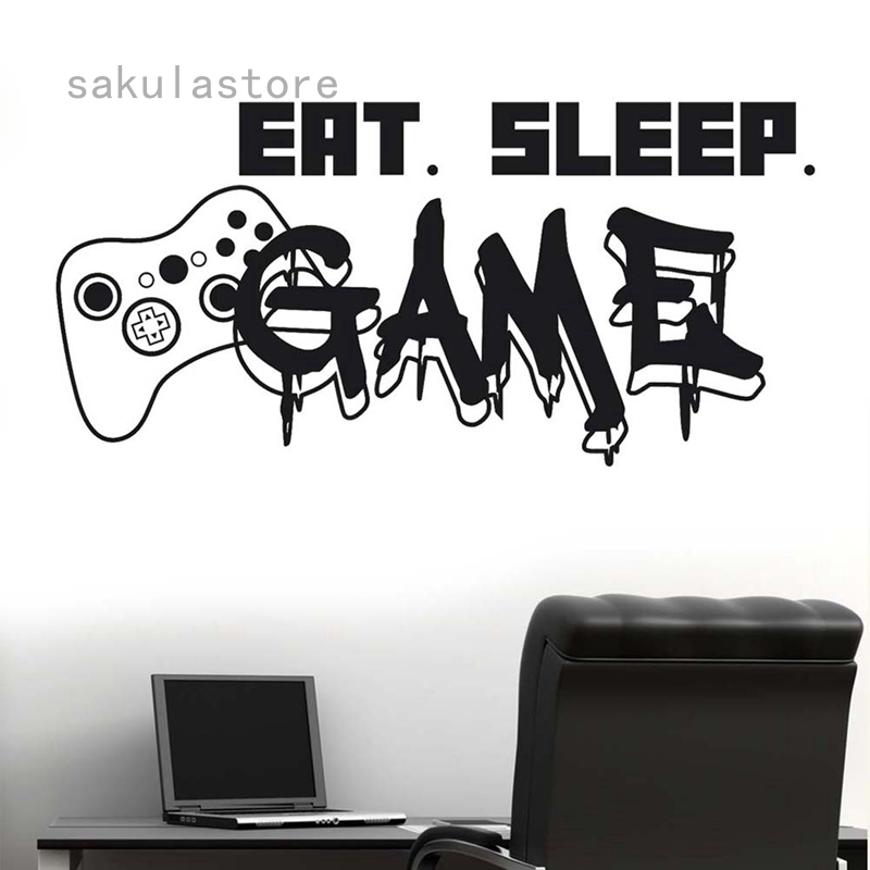 Decal Dán Tường Game Eat Sleep Game