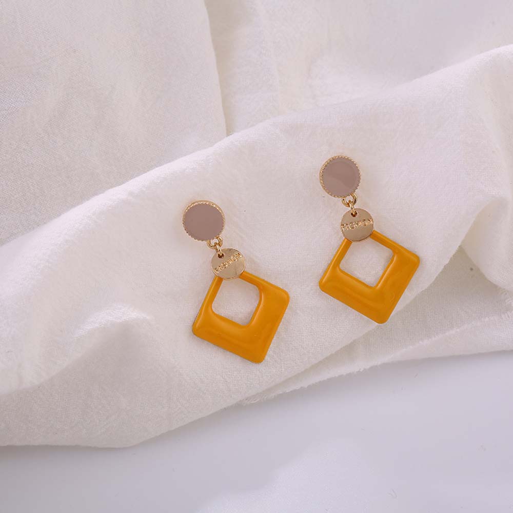 Bông Tai Hình Vuông Thiết Kế Đơn Giản Cho Nữ