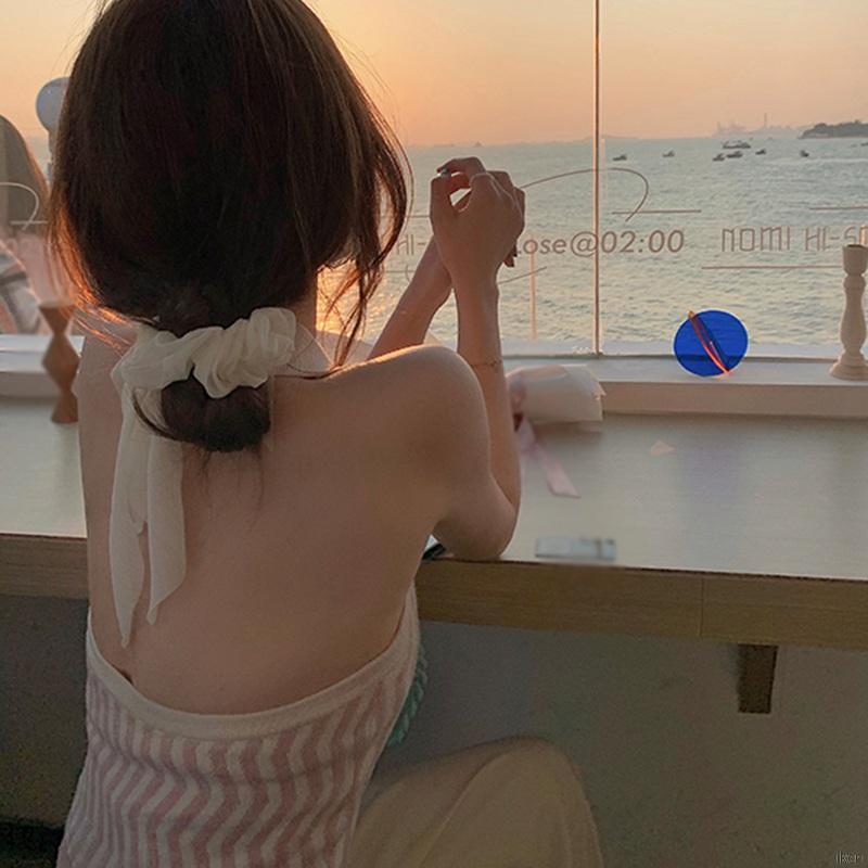 Áo sát nách dệt kim hoạ tiết kẻ sọc cho nữ