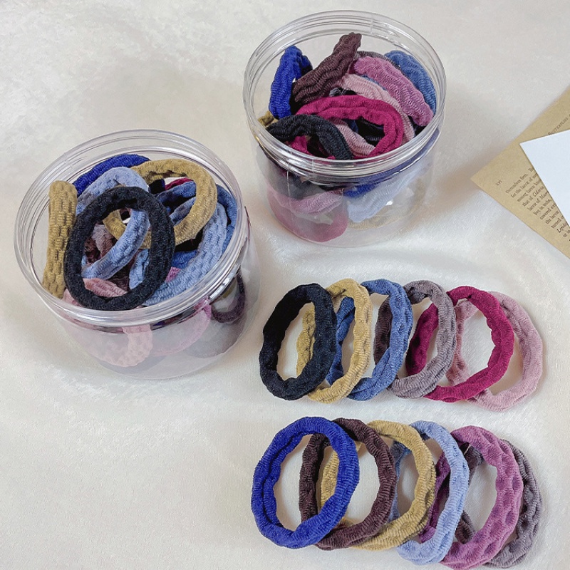 Set 20 Dây Thun Cột Tóc Co Giãn Nhiều Màu Sắc Phong Cách Hàn Quốc Thời Trang Cho Nữ