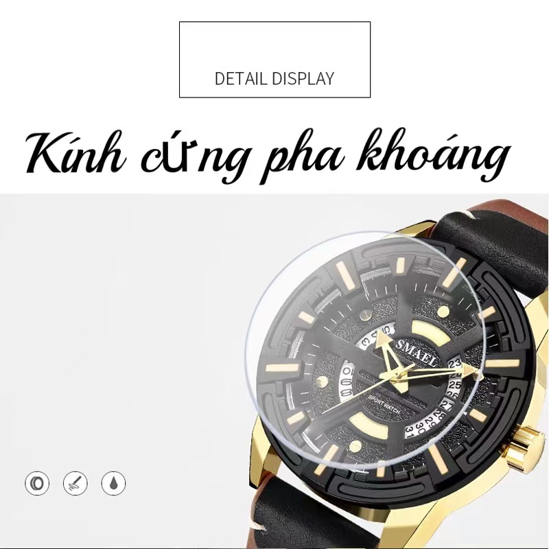 Đồng Hồ SMAEL cho Nam  ,Dây Da Cao Cấp Chống Nước  Chống Xước , Kiểu Dáng Trẻ Trung - Bảo Hành 6 Tháng | BigBuy360 - bigbuy360.vn