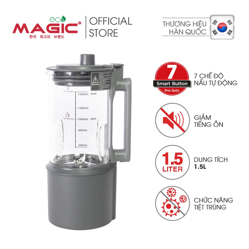 Máy làm sữa hạt đa năng giảm tiếng ồn Magic Eco AC141,9 chương trình nấu tự động,tự động vệ sinh,bảo hành chính hãng