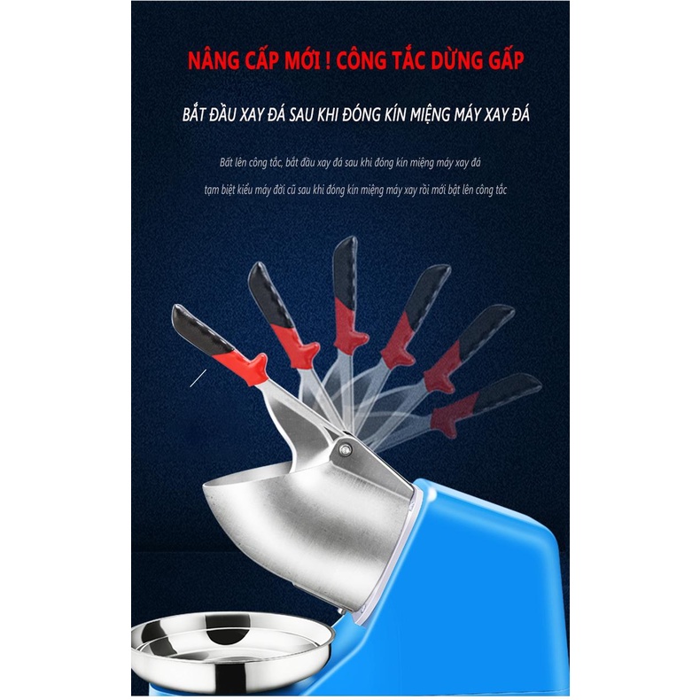Máy bào đá,xay đá tuyết 2 lưỡi dao đá dùng cho quán ca phê trà sữa