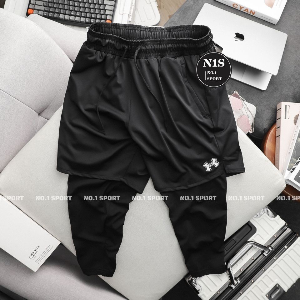 [Siêu Cấp] Short Thể Thao, Chạy Bộ 2 Lớp Dài 3/4, Chất Co Dãn 4 Chiều Hỗ Trợ Tập Luyện