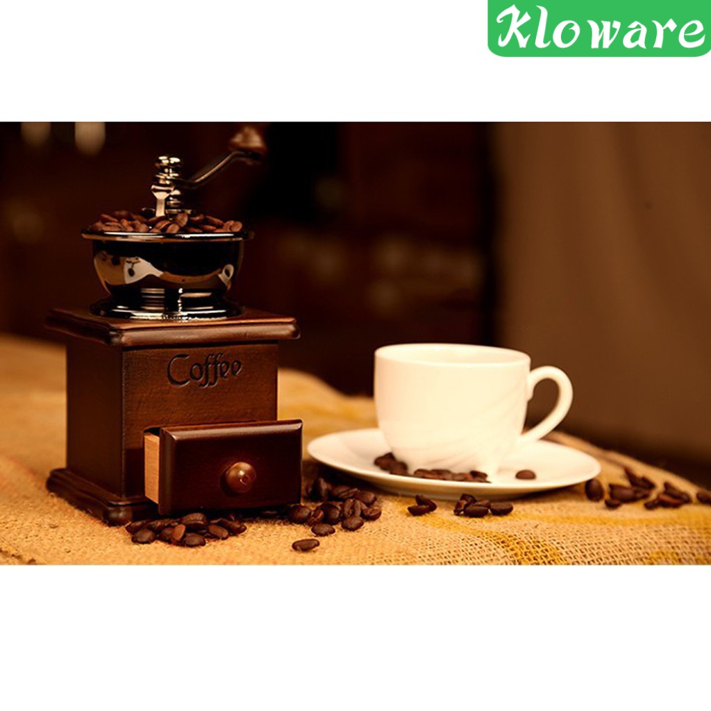 [KLOWARE] Manual Coffee Bean Spice Nuts Grinder Hand Mill Ceramic Core Antique Style