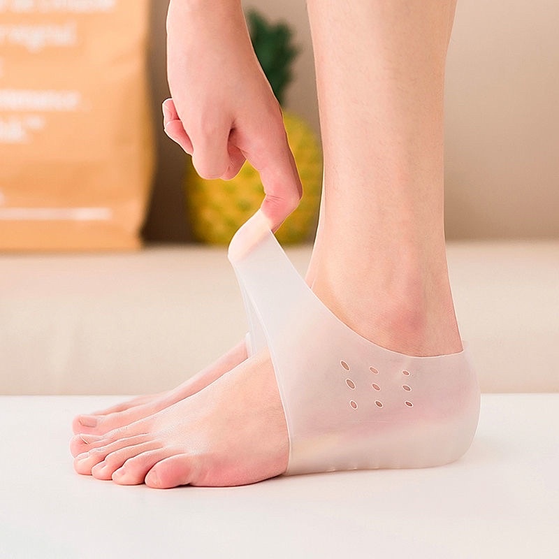 Tất Silicon Tăng Chiều Cao Miếng Lót Gót Chân Tăng Chiều Cao Có Đệm Khi Miếng Độn Gót Tàng Hình👣👠🧦👟🥾