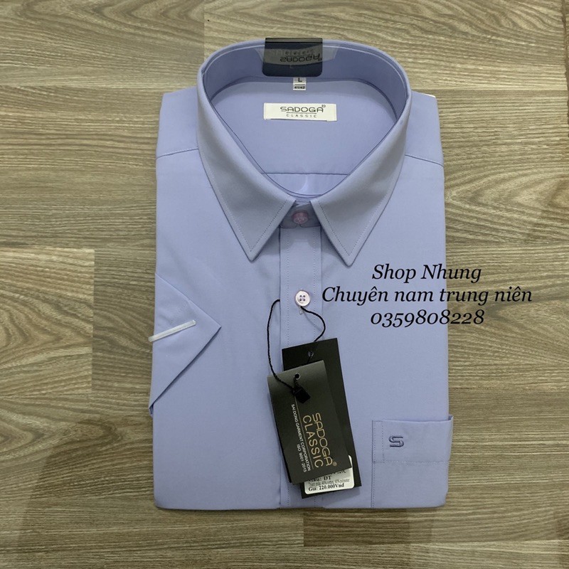áo sơ mi nam trung niên cộc tay hàng cao cấp công ty SADOGA mẫu trơn | BigBuy360 - bigbuy360.vn