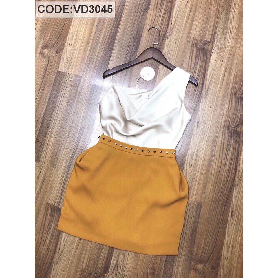 [Mã WASTHOT giảm 15K đơn bất kì] [SIÊU SALE] SÉT ÁO CỔ ĐỔ CHÉO VAI + VÁY ĐÍNH CƯỜM THỜI TRANG ARAVA SA04 | BigBuy360 - bigbuy360.vn