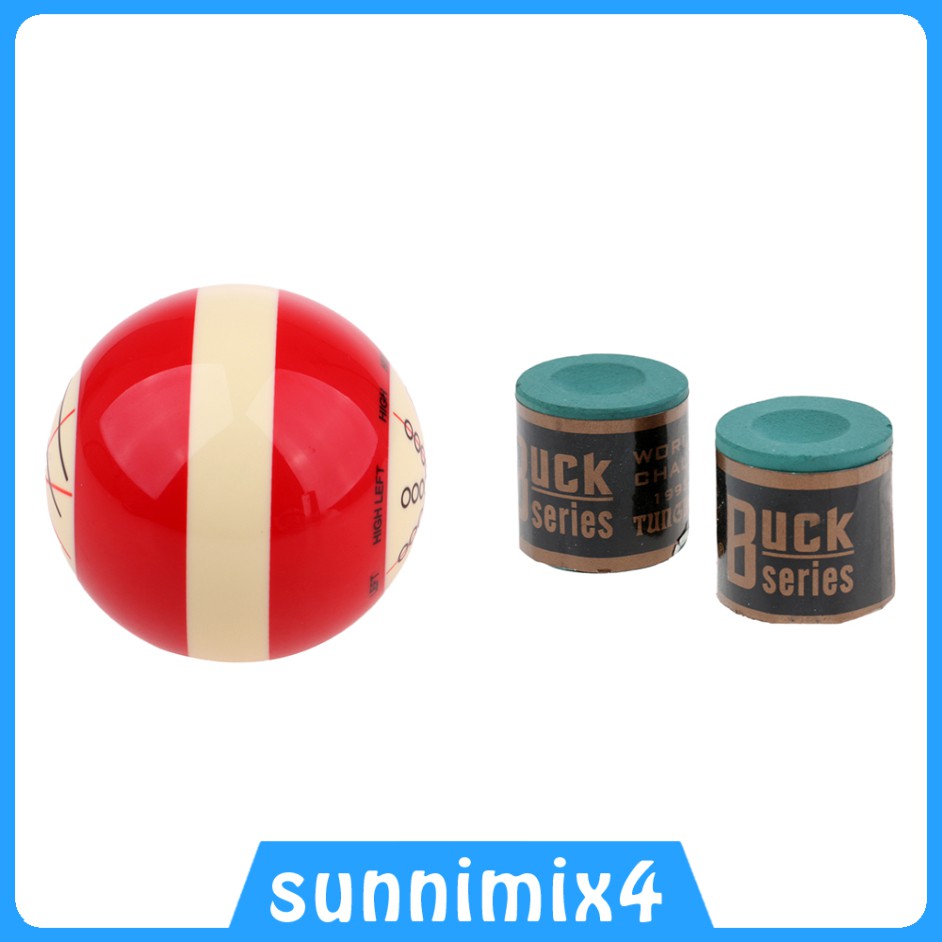 Bóng tập đánh bida bằng nhựa resin tiêu chuẩn kèm 2 cục phấn chà cơ đánh bida snooker dành cho người mới tập chơi