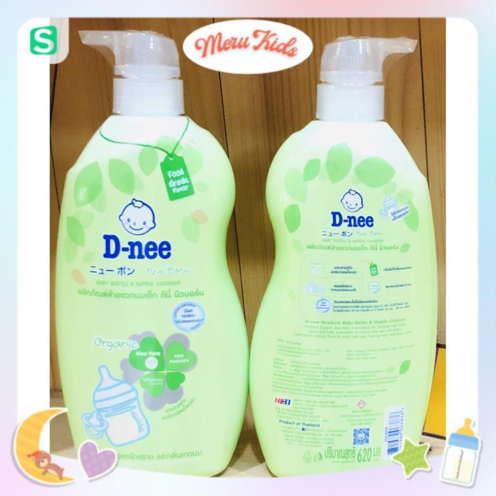 Nước rửa bình, nước rửa rau củ DNEE ORGANIC Thái an toàn cho bé dạng túi 600ml và chai 620ml