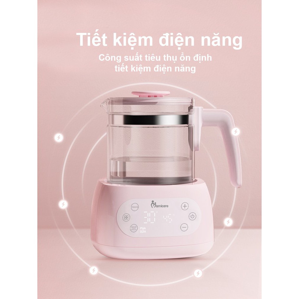 Máy Đun Nước Pha Sữa Thông Minh Mamicaree MC2001,Bình Thủy Tinh Dung Tích 1200ml !