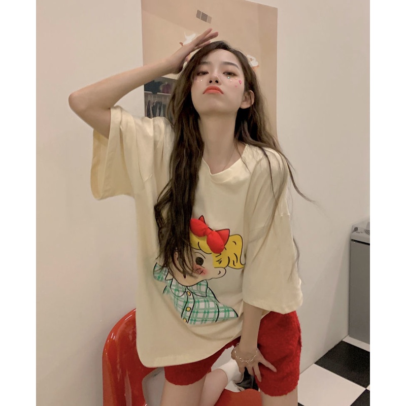 Áo Thun Tay Ngắn Dáng Rộng Phong Cách Hàn Quốc Thời Trang Mùa Hè Cho Nữ