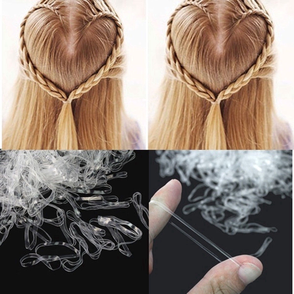 Bộ 400 dây buộc tóc cao su trắng trong suốt