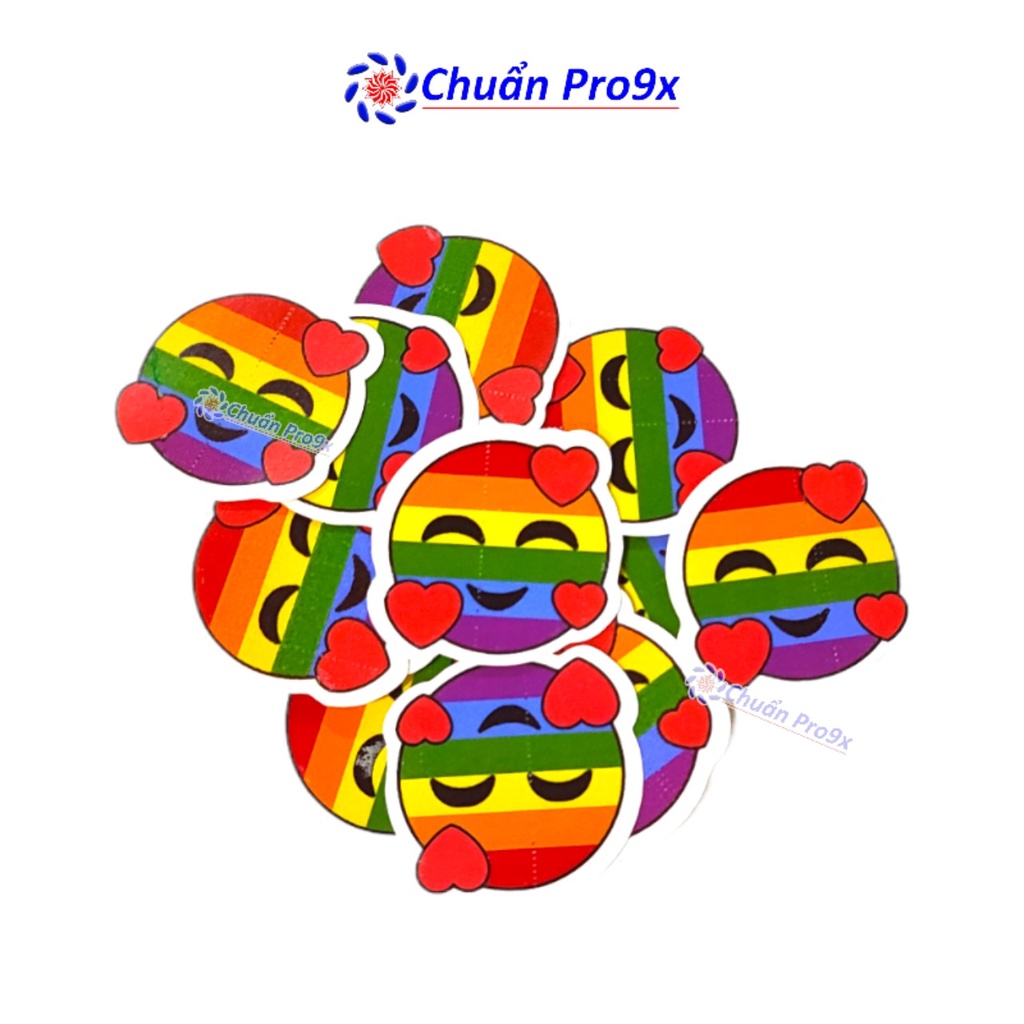 Sticker LGBT cảm xúc lục sắc love JK433
