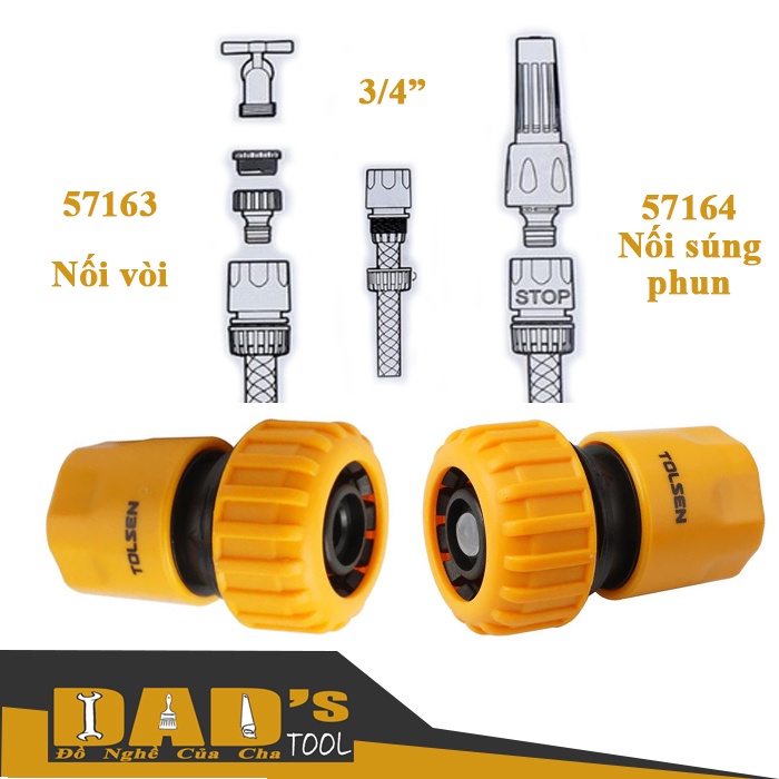 KHỚP NỐI ỐNG NƯỚC MỀM 3/4 inch - TOLSEN 57163/64