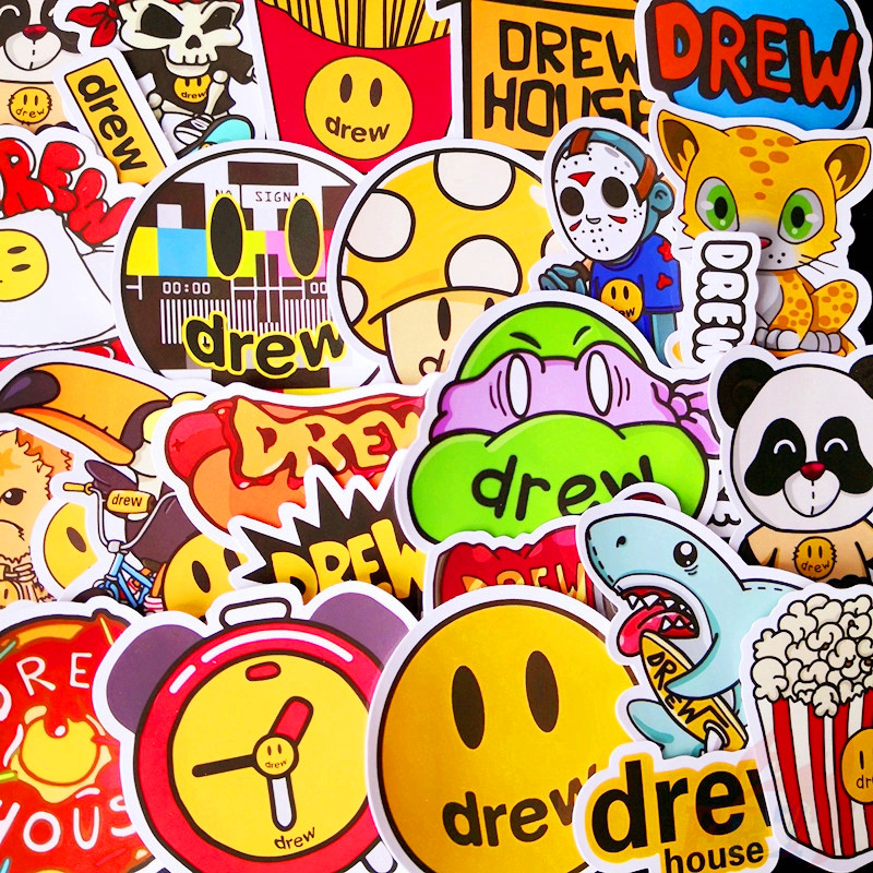 ❉ Drew House - Justin Bieber Fashion Brand Series 04 Stickers ❉ 52Pcs/Set Waterproof DIY Decals Doodle Stickers