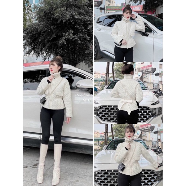 (sẵn) áo khoác phao trám trắng kem túi ngực hàng qccc (video ảnh thật) | BigBuy360 - bigbuy360.vn