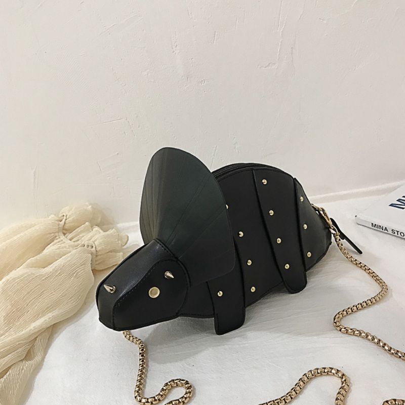 Túi Đeo Chéo Da PU Hình Khủng Long Đính Đinh Tán Thời Trang Cho Nữ