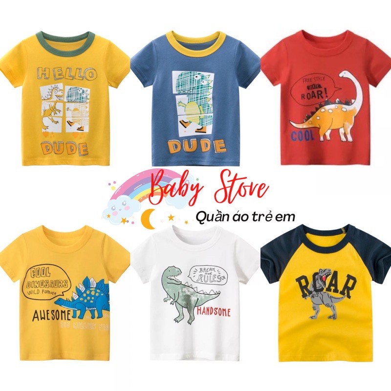 Áo phông 27kids cộc tay bé trai cotton 100% - xuất Âu