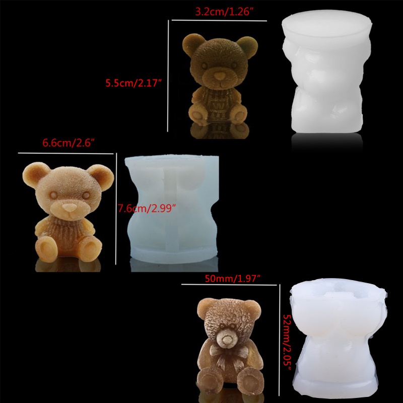 Khuôn silicone làm xà phòng/nến thủ công hình gấu em bé<br>