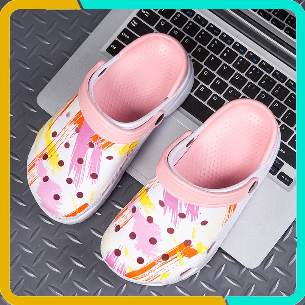 Dép Sục Cross Piart Nam Nữ Thời Trang Phong Cách Hàn Quốc, Đế Cao 5cm, Chống Trơn Trượt, Tặng Kèm Sticker Dễ Thương