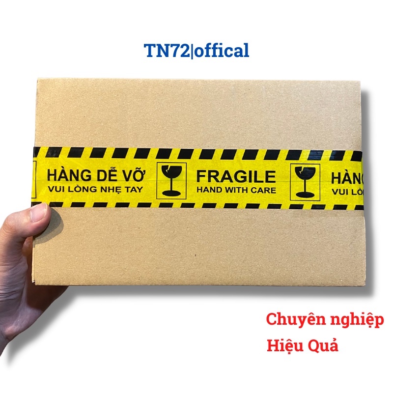 Băng dính hàng dễ vỡ, nhiều băng, lõi siêu mỏng 2.4mm dài 100 yard, (không pha, siêu dính).