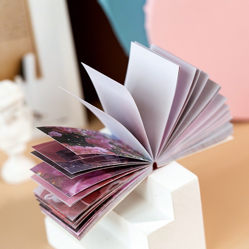 Cuốn 50 giấy dán hình phong cảnh làm bullet journal