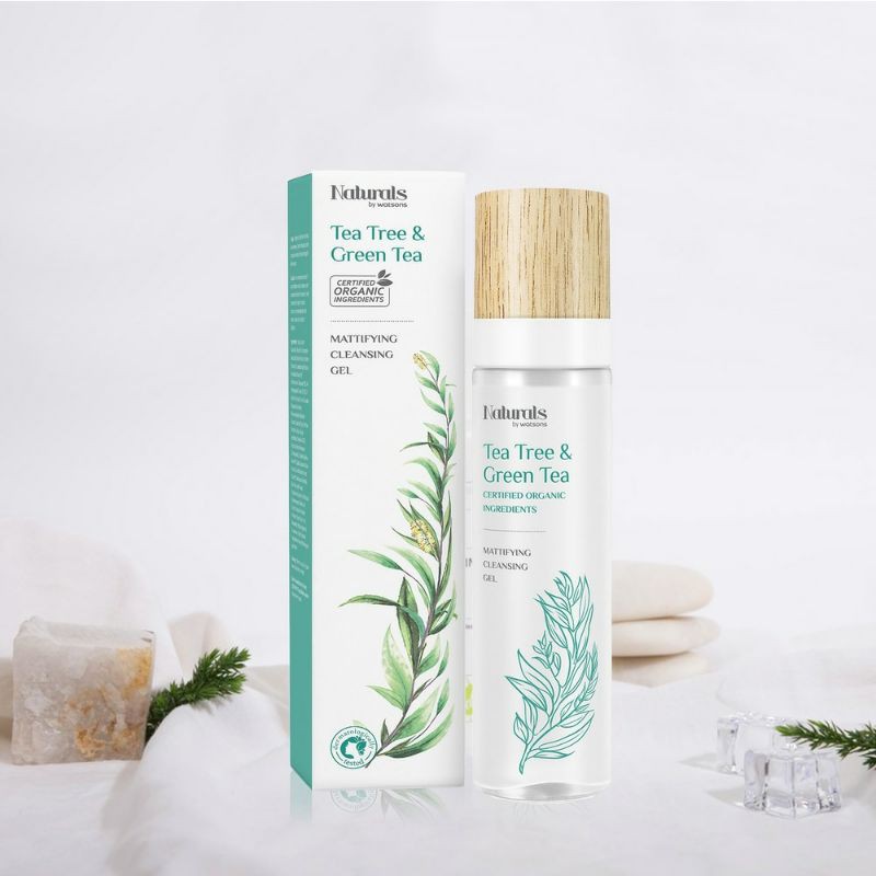 Gel Làm Sạch Da Mặt Naturals By Watsons Tea Tree&Green Tea Mattifying Cleansing Bọt Sạch Sâu 150ml