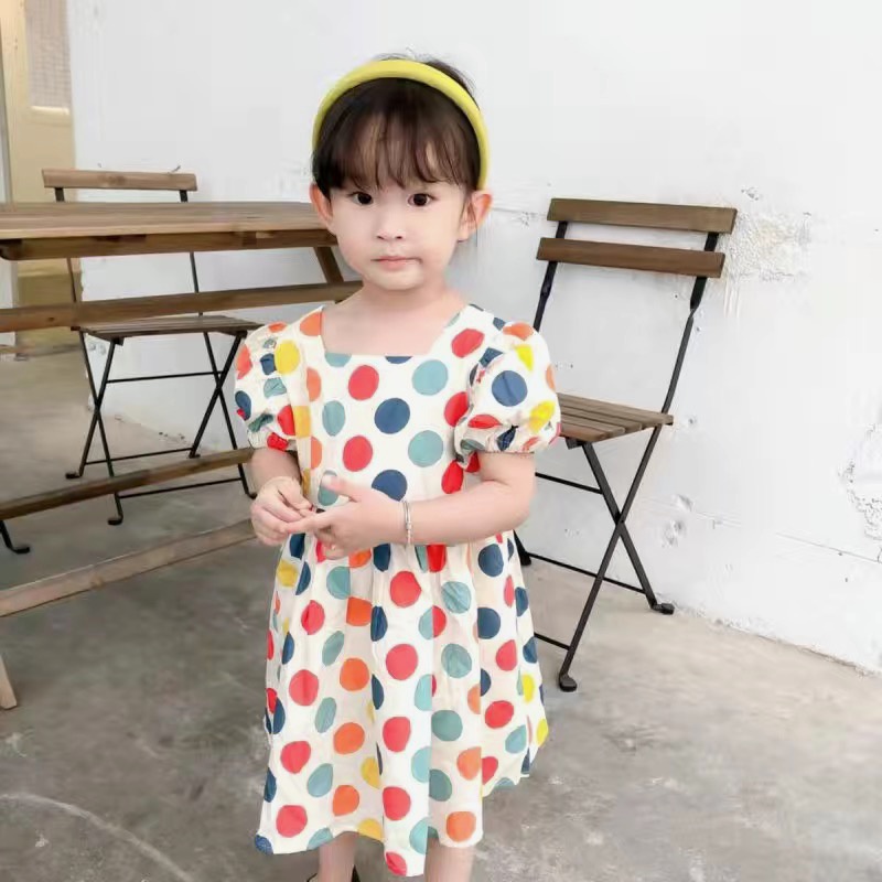 Váy đầm xoè chấm bi mặc xuân hè cho bé gái  N01173