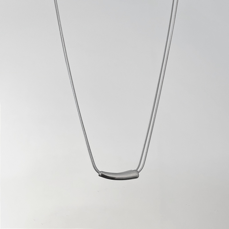 Vòng cổ Thép Titan Mặt Hình Quả Trứng Nhỏ Phong Cách hip hop Đơn Giản Thời Trang