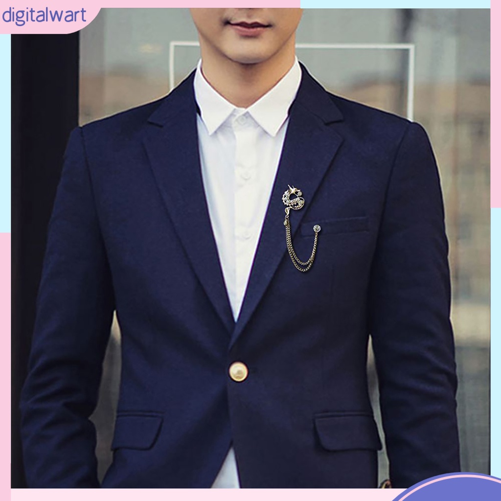 Huy hiệu cài áo hình rồng Trung Hoa đính đá thời trang