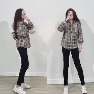 ÁO SƠ MI SỌC PHOM RỘNG VỪA