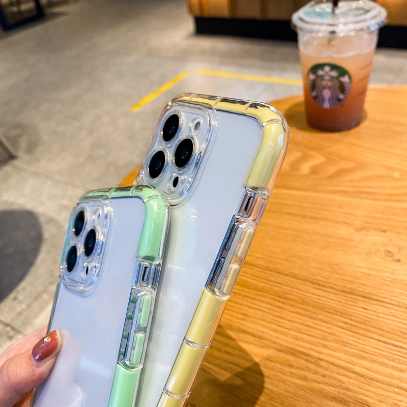 Ốp Điện Thoại Trong Suốt Dày Dặn Màu Kẹo Chống Sốc Cho iPhone 11 12 13 Pro Max