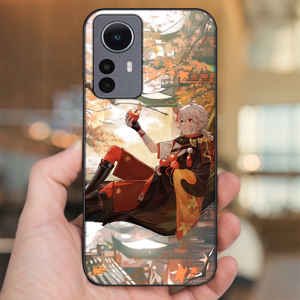 Ốp lưng Xiaomi 12 viền đen in hình Kazuha Genshin Impact