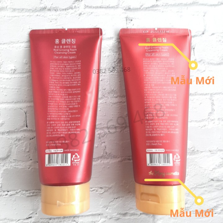 SỮA RỬA MẶT HỒNG SÂM HONG CLEANSING 170ML [tặng mặt nạ]