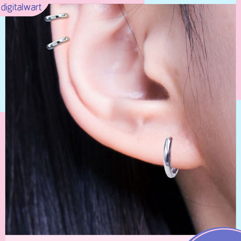 Đôi Khuyên Tai Tròn Phi Giới Tính Thiết Kế Đơn Giản