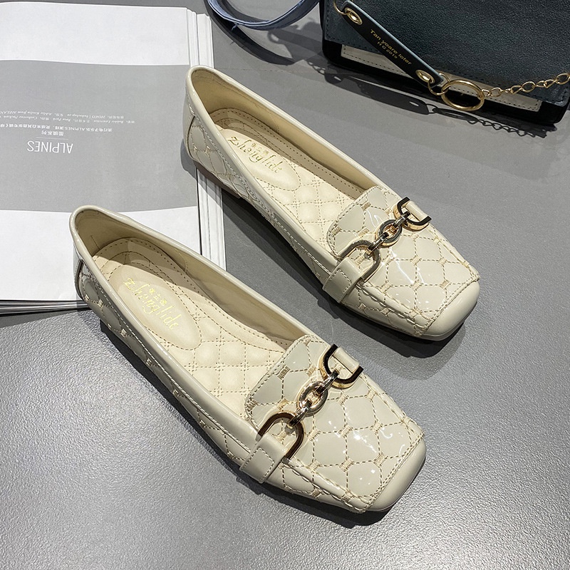 Giày búp bê IELGY mũi vuông thoải mái thời trang mùa thu dành cho nữ