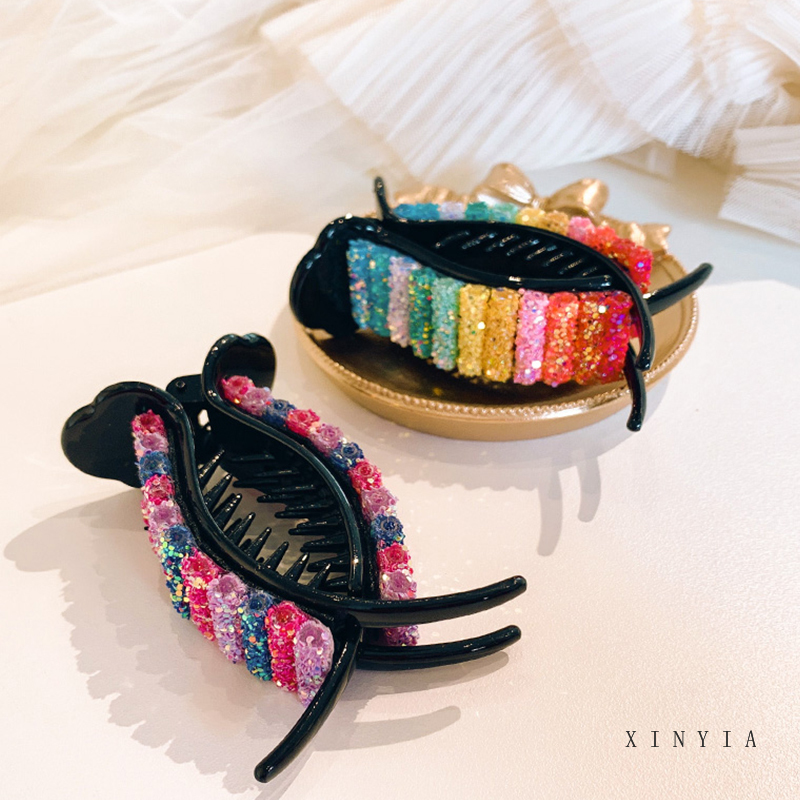 Kẹp gắp tóc màu cầu vồng thời trang Hàn Quốc cho nữ