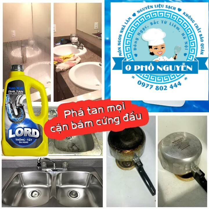 [FREESHIP] Combo 2 Chai Thông Tẩy Đa Năng Lord 1kg-Đánh bay vết bẩn cứng đầu lâu ngày