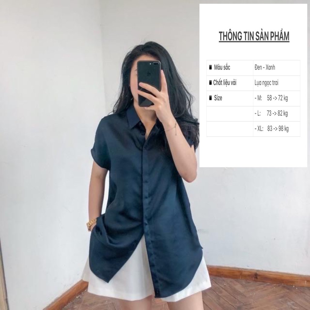 BIG SIZE - Áo sơ mi lụa dáng dài (55kg - 100kg) | BigBuy360 - bigbuy360.vn