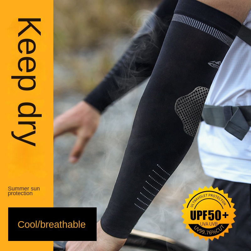 Set 2 Găng Cánh Tay Thể Thao Bằng Lụa Lạnh Thoáng Khí Cho Nam